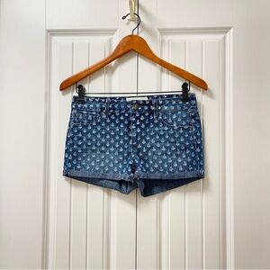 RACHEL Roy Nautical Print Raw Edge Denim Shorts - Size 26